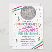 Uitnodiging voor Neon Glow Dance Party (Voorkant)