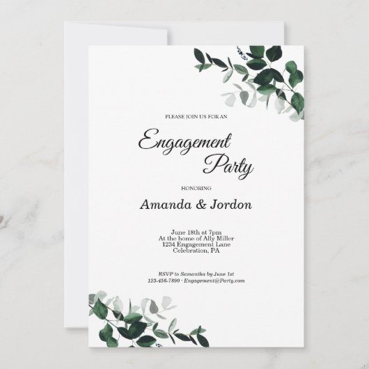 Uitnodiging voor Neutraal Botanisch Verlovingsfees (Voorkant)