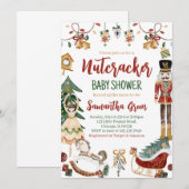Uitnodiging voor Nutcracker Baby Shower (Voorkant / Achterkant)