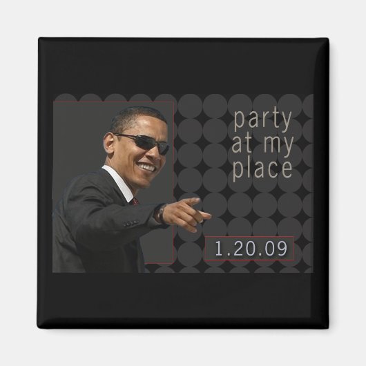 Uitnodiging voor Obama Inauguration Party - Magneet (Voorkant)