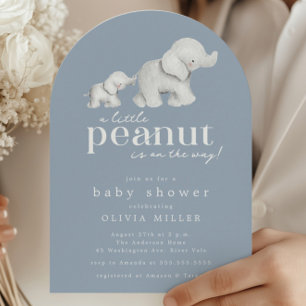 Uitnodiging voor Olifantje Baby Shower Little Pean