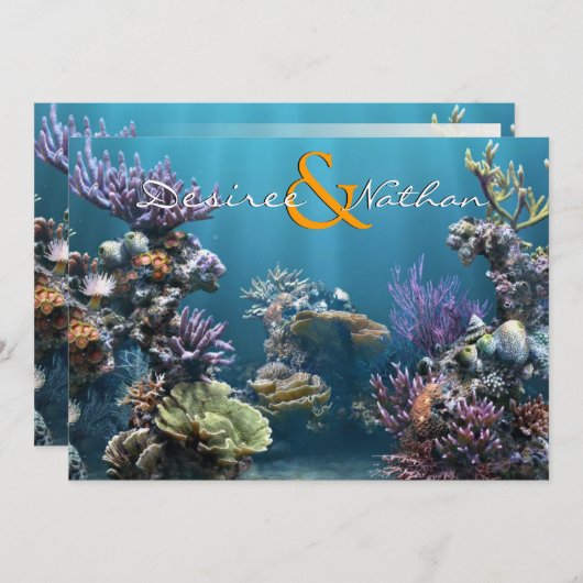 Uitnodiging voor onderwaterbruiloft (Voorkant / Achterkant)