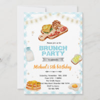Uitnodiging voor ontbijt brunch verjaardagsfeestje