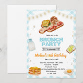 Uitnodiging voor ontbijt brunch verjaardagsfeestje (Voorkant / Achterkant)