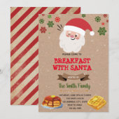 Uitnodiging voor ontbijt met Kerstman feest (Voorkant / Achterkant)