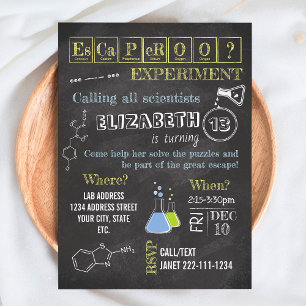 Uitnodiging voor ontsnappingskamer in Science Lab