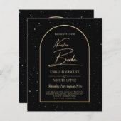 UITNODIGING VOOR ONZE TROUW BLACK GOLD Starry Nigh (Voorkant / Achterkant)