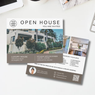 Uitnodiging voor open huis in onroerend goed flyer