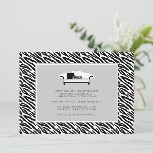 Uitnodiging voor opwarming van de aarde {Zebra Pri (Staand voorkant)