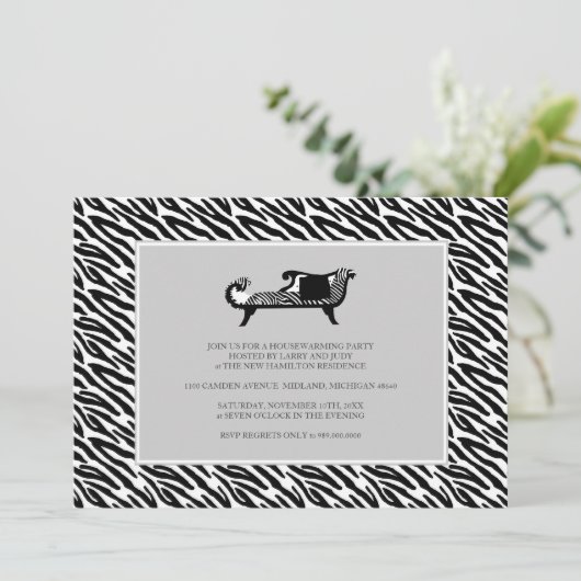 Uitnodiging voor opwarming van de aarde {Zebra Pri (Staand voorkant)