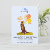 Uitnodiging voor  otterHolding Party-ballonnen (Staand voorkant)