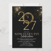 Uitnodiging voor oud en nieuw 2027-feest (Voorkant)