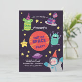 Uitnodiging voor Out of Space Party (Staand voorkant)