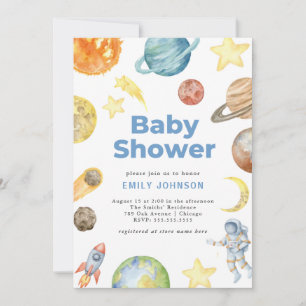 Uitnodiging voor Outer Space Baby shower