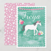 Uitnodiging voor paarden en Pony (Voorkant / Achterkant)