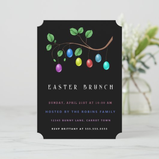 Uitnodiging voor paaseieren (Staand voorkant)