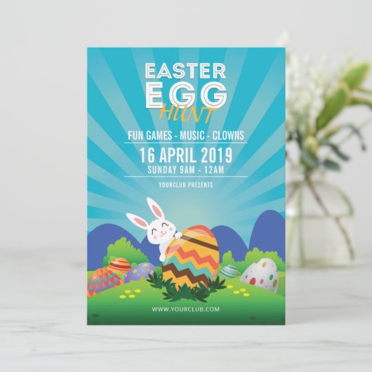 Uitnodiging voor paasfeest (Staand voorkant)