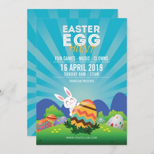 Uitnodiging voor paasfeest (Voorkant / Achterkant)