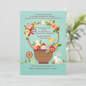 Uitnodiging voor paasmandje (Staand voorkant)