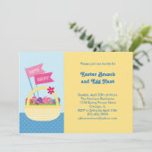 Uitnodiging voor paasmandje (Staand voorkant)