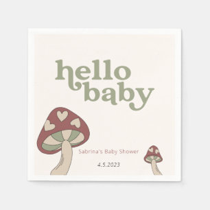 Uitnodiging voor paddenstoelBaby shower Sage Gre Servet