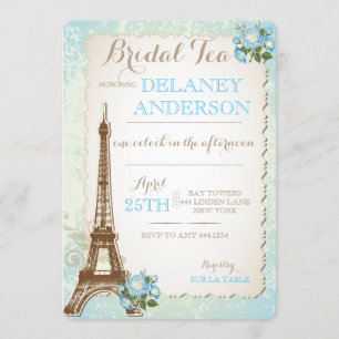 Uitnodiging voor Paris Vrijgezellenfeest Tea Party