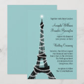 Uitnodiging voor parisian Lights Wedding (turquois (Voorkant / Achterkant)