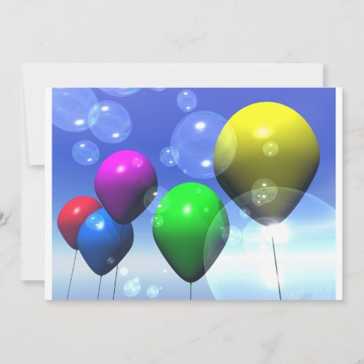 Uitnodiging voor partijballonnen en bellen (Voorkant)