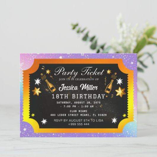 Uitnodiging voor partytickets (Staand voorkant)