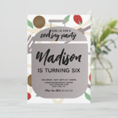 Uitnodiging voor pasta kook verjaardagsfeestje (Staand voorkant)