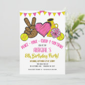 Uitnodiging voor Peace Love Cheer Party (Staand voorkant)