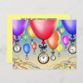 UITNODIGING VOOR PENSIOENFEEST ~ BALLONNEN & HORLO (Voorkant / Achterkant)