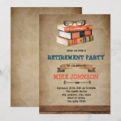 Uitnodiging voor pensionering van bibliothecaris m (Voorkant / Achterkant)