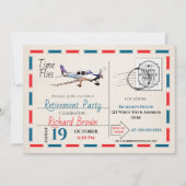 Uitnodiging voor pensionering - Vliegtuig 2 (Voorkant)