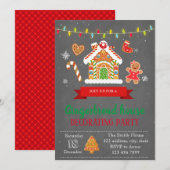 Uitnodiging voor peperkoekhuisfeestje (Voorkant / Achterkant)