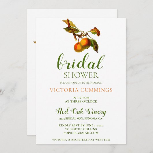 Uitnodiging voor piekbridal (Voorkant / Achterkant)