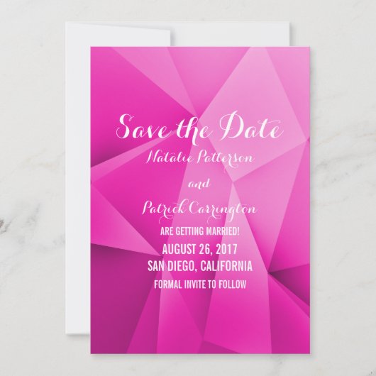 Uitnodiging voor 'Pink Jewel Tones Save the Date' (Voorkant)