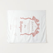 Uitnodiging voor Pinky Bruidsfeest Wandkleed (Voorkant (horizontaal))