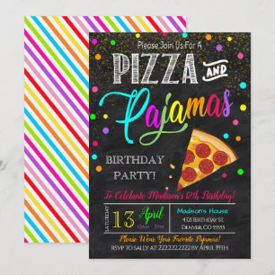 Uitnodiging voor Pizza en Pyjama Feestje