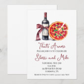 Uitnodiging voor pizza- en wijnverlovingsfeest (Voorkant / Achterkant)