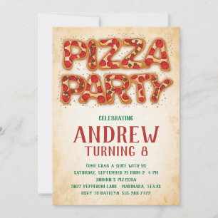 Uitnodiging voor Pizza Feest Verjaardag