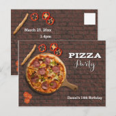 Uitnodiging voor Pizza Feestje (Voorkant / Achterkant)