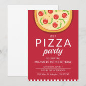 Uitnodiging voor Pizza Party (Voorkant / Achterkant)