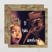 Uitnodiging voor Plague Doctor Halloween Party (Voorkant / Achterkant)