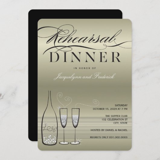 Uitnodiging voor Platinum Champagne Oefenavond Din (Voorkant / Achterkant)