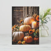 Uitnodiging voor pompoen arrangement (Staand voorkant)