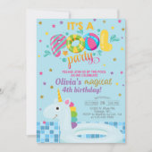 Uitnodiging voor poolmeisjes om te jarig te zijn (Voorkant)