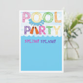 Uitnodiging voor poolpartijen (Staand voorkant)