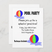 Uitnodiging voor poolpartijen (Voorkant / Achterkant)