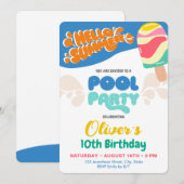 Uitnodiging voor Poolparty (Voorkant / Achterkant)